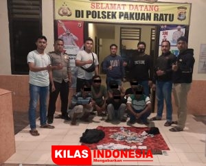 Polsek Pakuan Ratu Bekuk 6 Pelaku Judi Kartu Remi