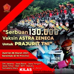 Panglima TNI Terima 130.000 Vaksin AstraZeneca Dari Menteri Kesehatan