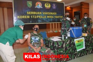 Dukung Program Nasional, Kodam XVII/Cenderawasih Laksanakan Vaksinasi Covid-19