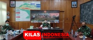 Kasrem 174 Merauke Ikut Rakorter TNI Secara Virtual