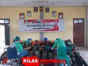 Bantu Ketersediaan Stok Darah, Satgas Pamtas Yonif 642 Donorkan Darah di Perbatasan