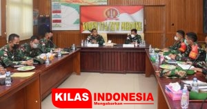 Danrem Merauke Pimpin Rapat Evaluasi Kinerja Satgas Pamtas RI-PNG dan Pamrahwan Kolakops Korem 174/ATW