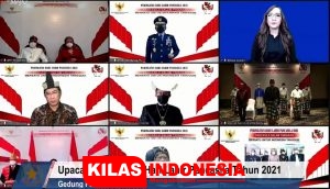 Panglima TNI  Hadiri Upacara Peringatan Hari Lahir Pancasila Secara Daring