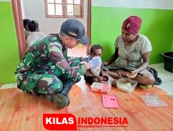 Partisipasi Satgas Pamtas Yonif Raider 142/KJ Dalam Pelayanan Gizi 1000 Hari Pertama Kehidupan